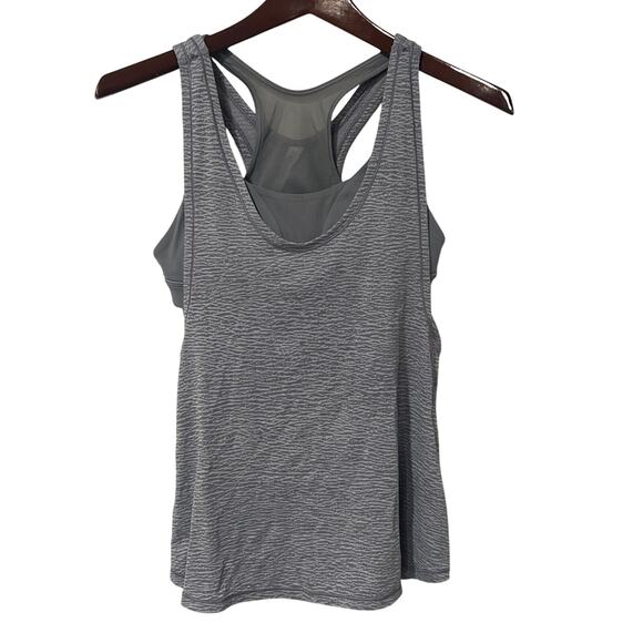 Lululemon Glide and Stride Gray Built in Sports Bra/ Running Shirt Size 6, KB451 - Picture 2 of 6